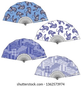 Japanese style folding fan,