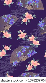Japanese style Folding fan pattern,