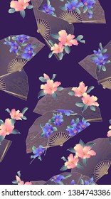 Japanese style Folding fan pattern,
