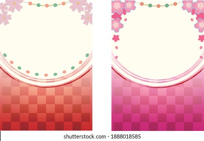 
Japanese style frame of cherry blossoms illustration 