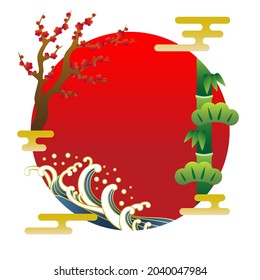 Japanese style frame material, Ukiyo-e style.
