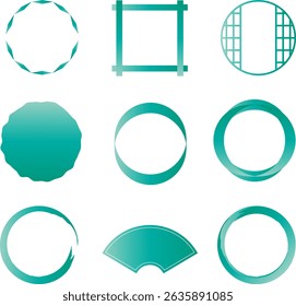Conjunto de marco de estilo japonés: Vector
