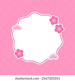 Japanese style frame with spring image. Pink frame material.