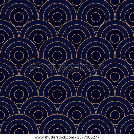 Japanese style geometric seamless pattern. vector illustration fish skin for textile, wallpaper, background, and other purpose. Luxury, art deco and vintage