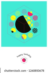 japanese style gift box birthday card diamond system in pop colorful shades