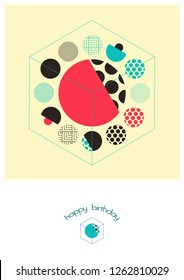 japanese style gift box birthday card diamond system in ivory blue red shades