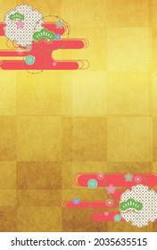 Japanese style background　image, gold