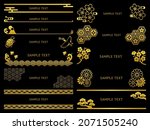 Japanese style Golden headline decorations, dividers and horizontal frames
