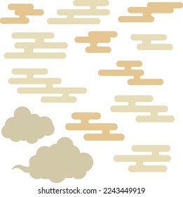 Japanische Faultiere und Wolken, Vektorgrafik