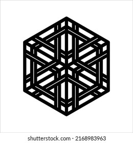 Japanese Style Hexagonal Geometric Pattern