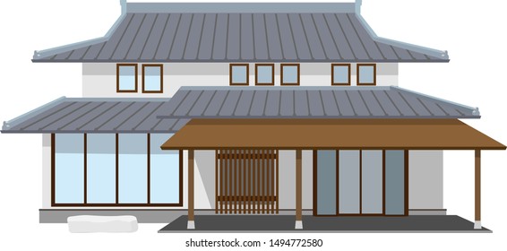 Japanese style house illustration No.1