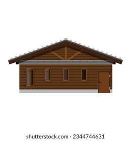 Japanese style house isolated on white background. Vector illustration