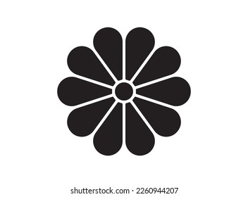 Japanese style icon [chrysanthemum crest] vector illustration