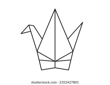 Japanese style icon [crane origami] vector illustration