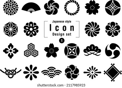 Japanese style Icon Design set