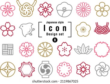 Japanese Style Icon Design Set