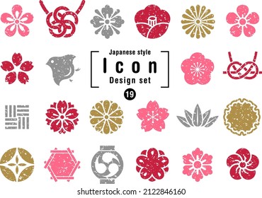 Japanese style Icon Design set