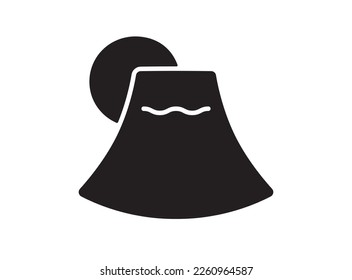 Japanese style icon [Mt. Fuji and the moon] vector illustration