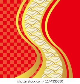 Japanese style image Wave background material.