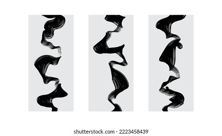 japanese style ink brush strokes. vector banner templates