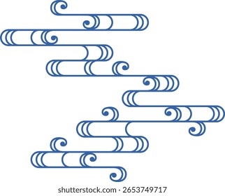 Imagem de vetor azul claro estilo japonês de um padrão de água fluindo