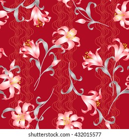 Japanese style lily pattern