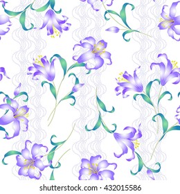 Japanese style lily pattern