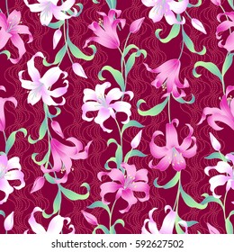 Japanese style lily pattern