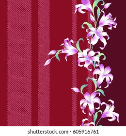 Japanese style lily pattern
