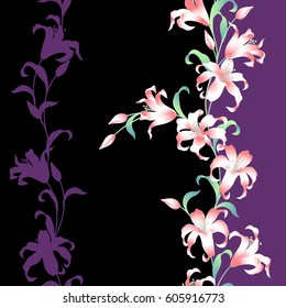 Japanese style lily pattern