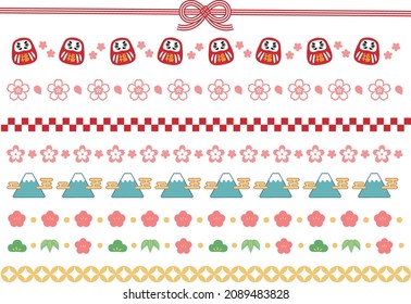 Japanese style line and brush set(for New Year's card)