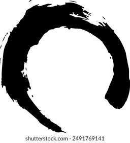 Japanese Style Material, Brush Stroke Line Illustration Set, Vector
