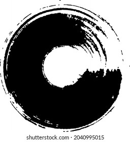 Japanese style material of  thick circle with a brush