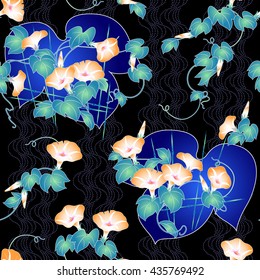 Japanese style morning glory pattern