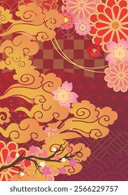 Japanese style new year background
