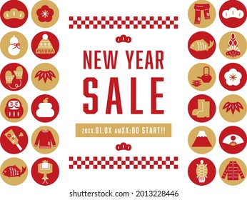 Japanese style new year sale's template