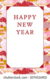 Japanese style new year's card template