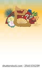 Japanese style New Year's card material 2025 Year of the Snake (Year of the Snake, era name, New Year's greetings, Happy New Year)