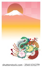 Japanese style New Year's card material 2025 Year of the Snake (Year of the Snake, era name, New Year's greetings, Happy New Year)