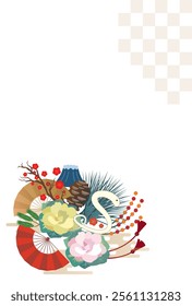 Japanese style New Year's card material 2025 Year of the Snake (Year of the Snake, era name, New Year's greetings, Happy New Year)