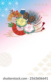 Japanese style New Year's card material 2025 Year of the Snake (Year of the Snake, era name, New Year's greetings, Happy New Year)