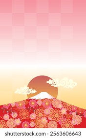 Japanese style New Year's card material 2025 Year of the Snake (Year of the Snake, era name, New Year's greetings, Happy New Year)