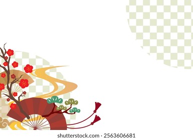 Japanese style New Year's card material 2025 Year of the Snake (Year of the Snake, era name, New Year's greetings, Happy New Year)