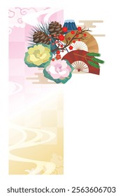 Japanese style New Year's card material 2025 Year of the Snake (Year of the Snake, era name, New Year's greetings, Happy New Year)