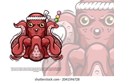 Japanese Style Octopus Illustration Vector