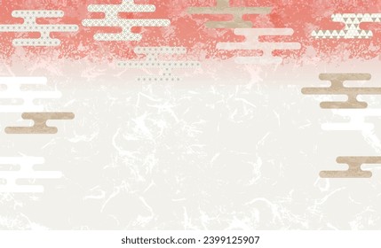 Japanese style pattern background brush touch illustration background