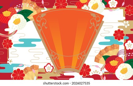 Japanese style pattern background illustration material