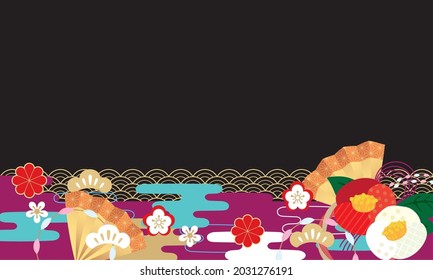 Japanese style pattern background illustration material