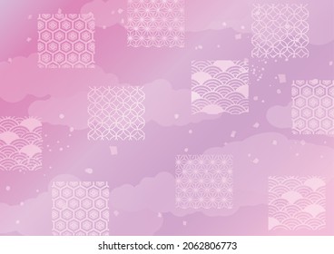 Material de ilustración de fondo de patrón de estilo japonés