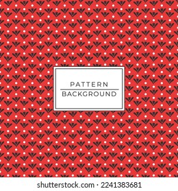 Japanese style pattern black tulip flower on red background in seamless pattern, background
